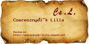 Cseresznyák Lilla névjegykártya
